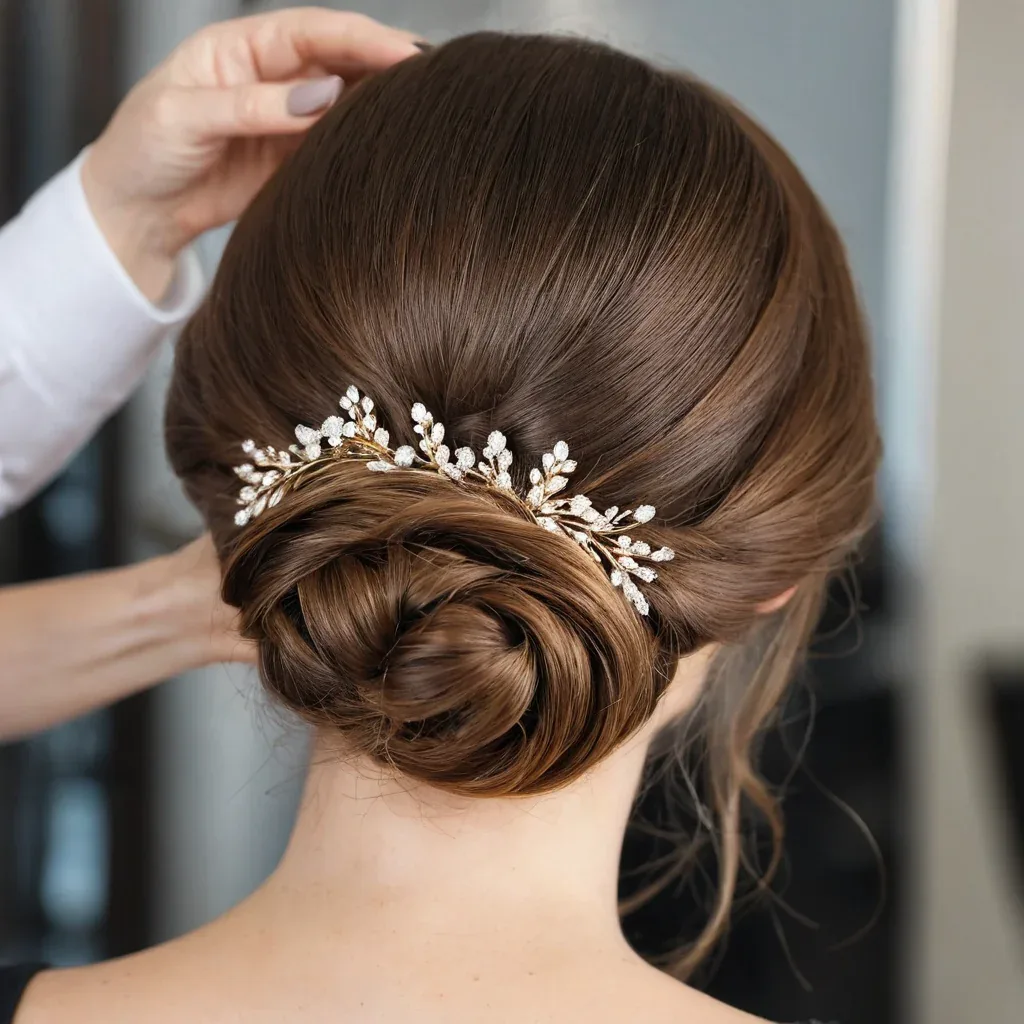 Réalisation d'un chignon élégant